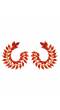 Crunchy Fashion Red Crystal Leaves Twisted Branch  Earrings CFE1300