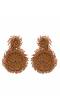 Golden Brown Round Bohomian Handmade Drop Earrings CFE1664