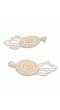 Crunchy Fashion White Beaded contemporary Dangler Earrings CFE1677