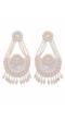 Embelished Handcrafted Contemporary White Beaded Dangler Earrings CFE1678 