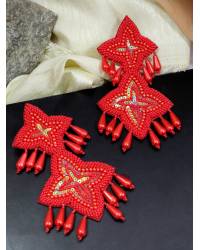 Buy Online Crunchy Fashion Earring Jewelry Handmade Beaded Pink Jewellery Set for Women Handmade Beaded Jewellery CFS0520