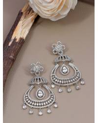 Buy Online Crunchy Fashion Earring Jewelry Crunchy Fashion Gold-Plated Blue Chandbali Kundan Pearl Earrings Tikka Set RAE2156 Earrings RAE2156