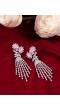 Crunchy Fashion Silver-Plated Pink Stone  American Diamond Contemporary Dangler Earring CFE1727