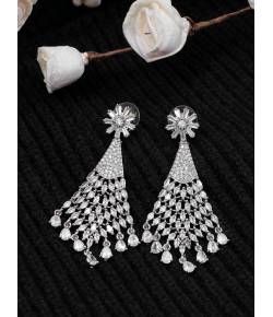 Crunchy Fashion Shimering Sensational American Diamond Studded Dangler Earring CFE1728