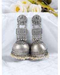 Buy Online Royal Bling Earring Jewelry Oxidized Silver Red Earrings for Women/Girls Jewellery RAE1271