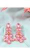 Gold Indo Western Pink Statement Dangler Earrings CFE1750