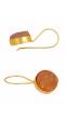 Crunchy Fashion Gold-Plated  Embelished  Brown Faux Stone Dangler Earrings CFE1761