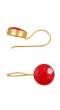 Crunchy Fashion Gold-Plated  Embelished  Red Faux Stone Dangler Earrings CFE1766