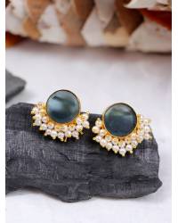 Buy Online Crunchy Fashion Earring Jewelry Traditional Gold - Maroon New Stylish Dangler Earrings RAE1257 Jewellery RAE1257
