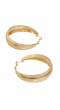 Crunchy Fashion Adjustable Gold Tone Round Thick Hoop Earrings CFE1783