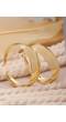 Crunchy Fashion Adjustable Gold Tone Round Thick Hoop Earrings CFE1783