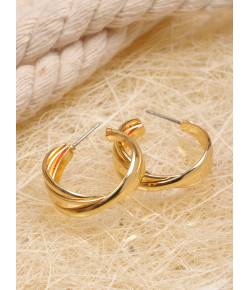 Crunchy Fashion Gold-Tone Double Hoop Earrings CFE1787