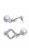 Crunchy Fashion Silver-Tone Crowned Pearls Rhine Stone Studded Earrings CFE1798
