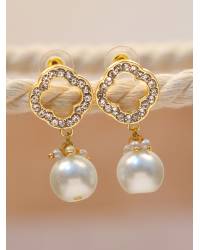 Buy Online Royal Bling Earring Jewelry Crunchy Fashion Traditional Gold-Plated Triangle Pearl Blue Pasa Earings RAE1703 Jewellery RAE1703