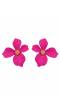 Crunchy Fashion Golden Pink Crystal  Hand Curved Flower Stud Earrings CFE1801