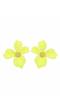 Crunchy Fashion Golden Yellow Crystal  Hand Curved Flower Stud Earrings CFE1802