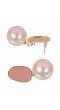 Crunchy Fashion Rose Gold Cultered Fresh WhiteWater Pearl & Pink Dangler Earrings CFE1805
