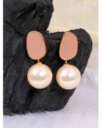 Buy Online Crunchy Fashion Earring Jewelry Traditional Gold-Plated Ethnic Kundan & Imitation Pearl Red Dangler Earrings  RAE1092 Jewellery RAE1092