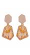 Crunchy Fashion Golden Elegant Druzy Light Brown Dangler Earrings CFE1806