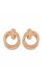 Crunchy Fashion Rose Gold Contemprory Double  Dangler Earrings CFE1810