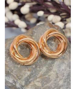 Crunchy Fashion Gold-Plated Twisted Circle Dangle Earrings CFE1813