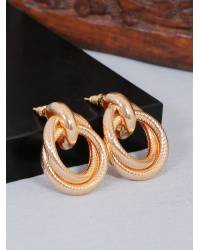Buy Online Crunchy Fashion Earring Jewelry New Stylish Collection Of Jhumka Earring Gold Plated-Maroon   RAE1255 Jewellery RAE1255