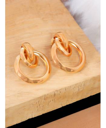 Crunchy Fashion Rose-Gold Tonned Elegant Everstylish Drop & Dangler Earring CFE1823