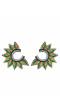 Crunchy Fashion Half Moon Beaded Multicolor Dangler Earrings CFE1827