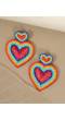 Crunchy Fashion Valentine's Beaded Multicolor Heart Earrings CFE1828
