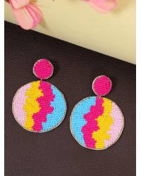 Buy Online Crunchy Fashion Earring Jewelry Peachy Affair Beaded Handmade Multicolor Dangler Earrings for Drops & Danglers CFE2053