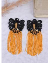 Buy Online Royal Bling Earring Jewelry Crunchy Fashion Gold Tone Pink Kundan Beads Tassel Drop Earrings RAE2242 Earrings RAE2242