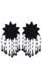 Crunchy Fashion Floral Beaded  Pearl Black & White Earrings CFE1839