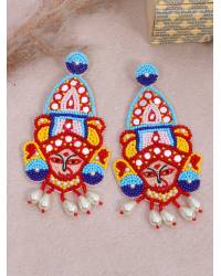 Buy Online Royal Bling Earring Jewelry Gold-plated Leaf Design Precious Green Stones Gold Jhumka RAE1323 Jewellery RAE1323
