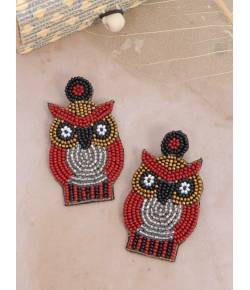Crunchy Fashion Beaded Owl Earrings CFE1848