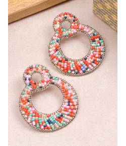 Crunchy Fashion Multicolor Exaggerated beaded Drop & Dangler Earrings CFE1857