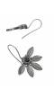 Crunchy Fashion Oxidized Silver Haif Flower Earrings CFE1861