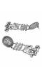 Crunchy Fashion Oxidized Matte Finish Silver Elephant Motif Hanging Earrings CFE1862