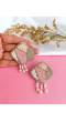 Handmade Pink Beaded Stud Earrings