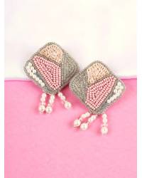Buy Online Royal Bling Earring Jewelry Meenakari Round Style Floral Kundan Black Earrings RAE1054 Jewellery RAE1054