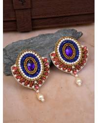 Buy Online Crunchy Fashion Earring Jewelry Babby Pink Floral Studs | Beaded Handmade Earrings for Women Drops & Danglers CFE2141