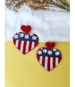 Multicolor Heart Beaded Earrings for Women/Girls