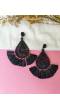 Handmade Boho Black Thread Tassel Earrings for Women/Girls