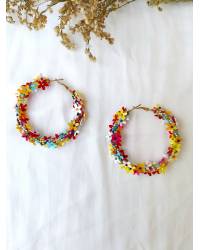 Buy Online Crunchy Fashion Earring Jewelry Pearl Beads Raani Haar- Red-White Handmade Beaded Jewellery CFN0344