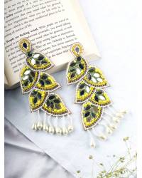 Buy Online Crunchy Fashion Earring Jewelry Handmade Pink Flower White Mogra Jewellery for Haldi, Mehndi Handmade Beaded Jewellery CFFS0153