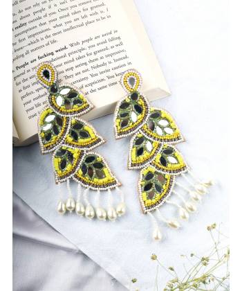 Multicolor Boho Beaded Leaf Earrings for Women/Girls