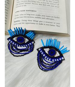 Beaded Eye Blue Black Earrings for Women/Girl's
