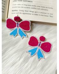 Buy Online Crunchy Fashion Earring Jewelry Blue  Beads Studded Handcrafted Contemporary Star Design Drop Earrings CFE1689 Jewellery CFE1689
