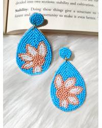 Buy Online Crunchy Fashion Earring Jewelry Multi-color Heart Shape Stud Earring Handmade Beaded Jewellery CFE1550