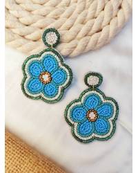 Buy Online Crunchy Fashion Earring Jewelry Green Floral Dulhaniya Haldi-Mehndi Bridal Jewellery Set Handmade Beaded Jewellery CFS0622