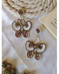 Buy Online Crunchy Fashion Earring Jewelry Mint Green Handmade Beaded Circular Earrings for Women & Drops & Danglers CFE2175